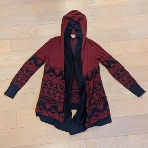 Forever 21 Navy and Burgundy Knit Cardigan